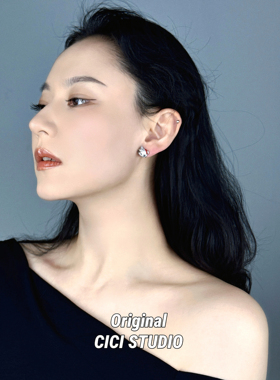 CICI STUDIO小众高级感满钻KITTY猫咪头耳钉女精工权志龙同款耳环