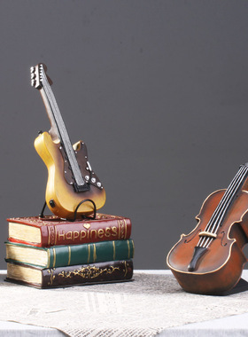钢琴吉他模型装饰品小摆件怀旧