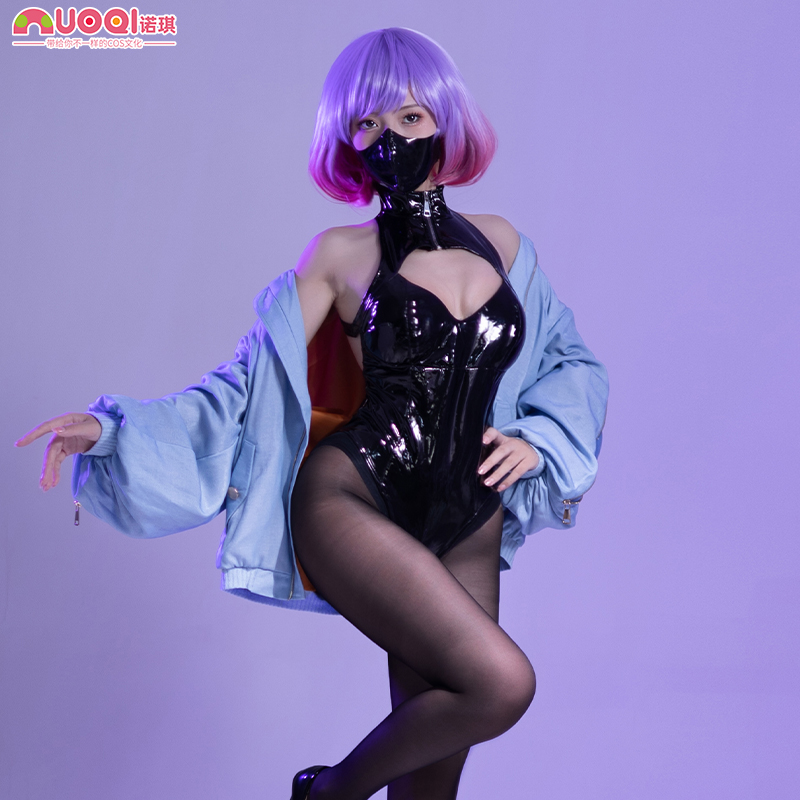 诺琪口罩联盟LUNA露娜cos服运动鞋高开衩口罩手办cosplay紧身衣-图3