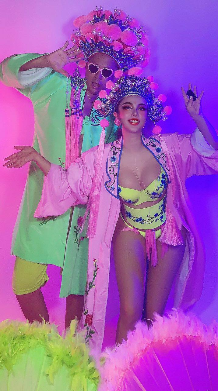 夜店酒吧影楼DJ舞队gogo七夕情人节中秋绿色国潮古风戏曲风演出服