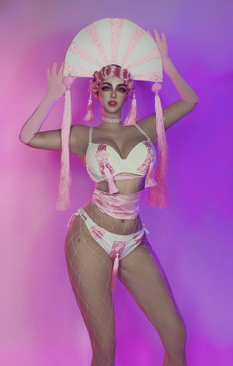 莎莎家0812七夕情人节夜店酒吧电音节派对粉色中国风演出服