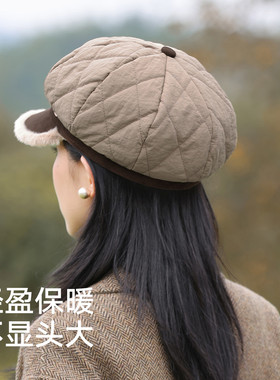 秋冬新款保暖女士八角帽