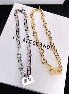 欧美ins夸张字母短款锁骨链