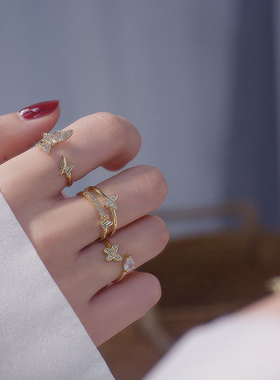 韩国东大门14k金精致微镶锆石