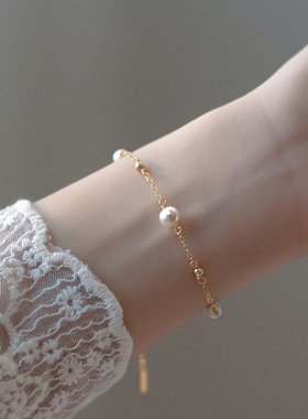 细闪满天星天然珍珠项链女2025新款配饰颈链轻奢小众高级感锁骨链