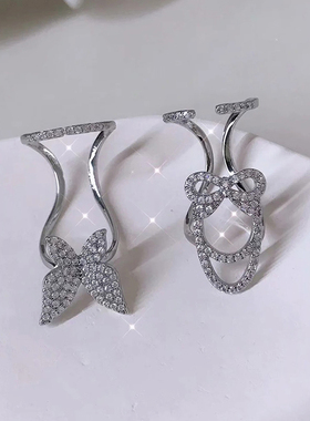 轻奢小众设计蝴蝶满钻关节戒指