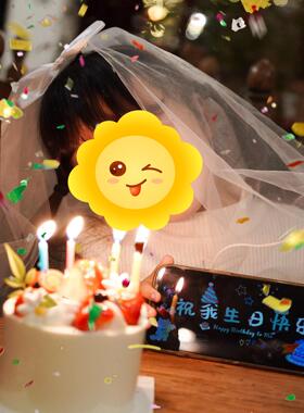 原色部落女童生日公主头纱白色