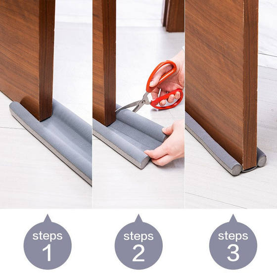 Door seam and door bottom sealing strip to prevent wind leakage and cockroach prevention