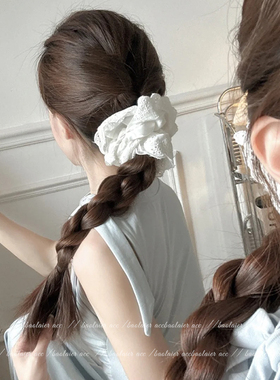 韩系白色大肠发圈女2025新款