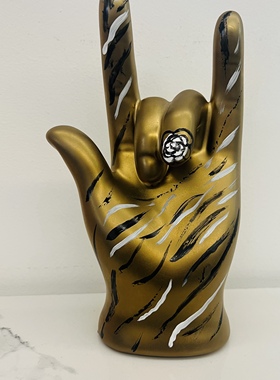 办公室台面摆件服装店咖啡厅会所别墅主卧书房陶瓷大拇指装饰金