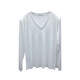 Tencel linen ເສື້ອຜ້າປ້ອງກັນແສງແດດບາງໆແບບເກົາຫຼີ ຄໍ V ແຂນຍາວ T