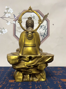 纯铜三清道祖佛像摆件太上老君灵宝天尊道德天尊元始天尊人物供奉