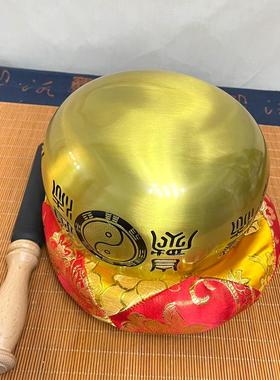 道家加厚铜钵纯铜佛音金色铜磬庆修行黄铜法器太极八卦道法自然