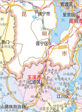 玉溪市地图交通行政区划图墙壁海报2026新款办公室地图装饰挂画