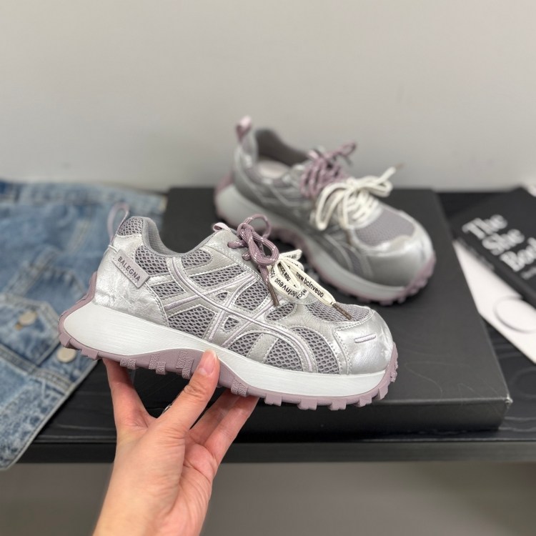 ins风双鞋带阿甘鞋2026春拼色时尚休闲鞋运动风德训鞋青年女鞋潮,淘宝优惠券,粉丝福利购,淘宝优惠卷