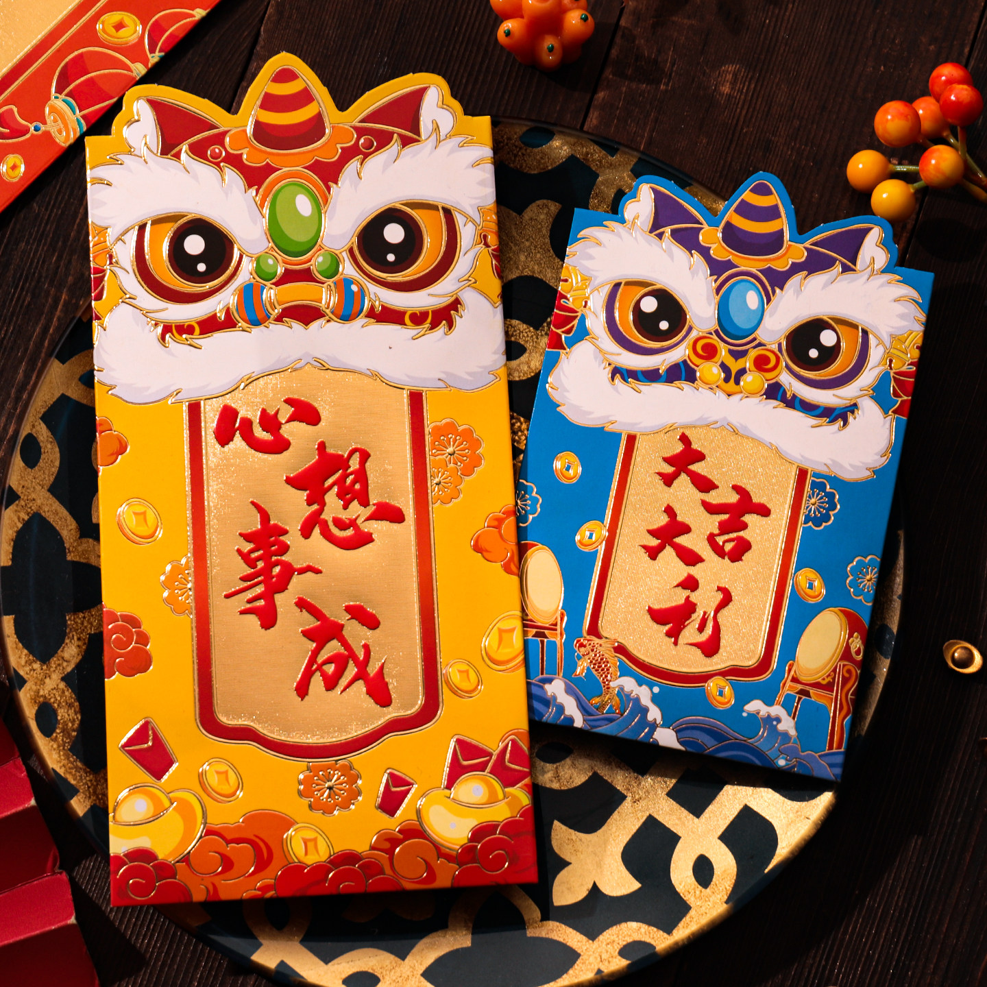 新年红包袋醒狮造型烫金利是封春节中式高级加厚过年创意压岁红包,淘宝优惠券,粉丝福利购,淘宝优惠卷
