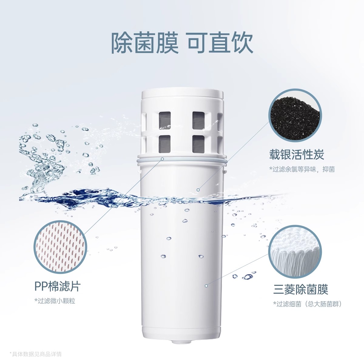 三菱净水器新品cleansui可菱水CP503家用直饮自来水过滤净水壶