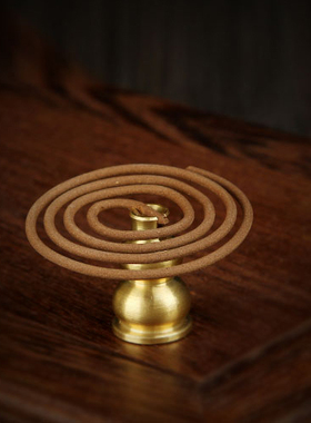 纯铜九孔香座葫芦插香器黄铜盘香香架线香托架夹香迷你小香炉香插