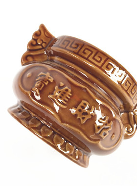 古色金玉满堂陶瓷香炉 平底陶瓷香炉 拜神香炉 插香插蜡烛小香炉