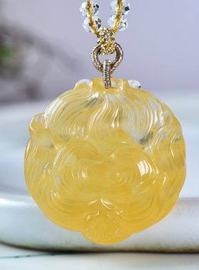 女生项链黄兔毛立体可爱