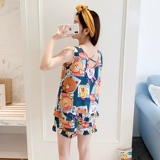 Клубника, майка, шорты, хлопковая пижама без рукавов, тонкий свежий милый комплект для школьников, простой и элегантный дизайн