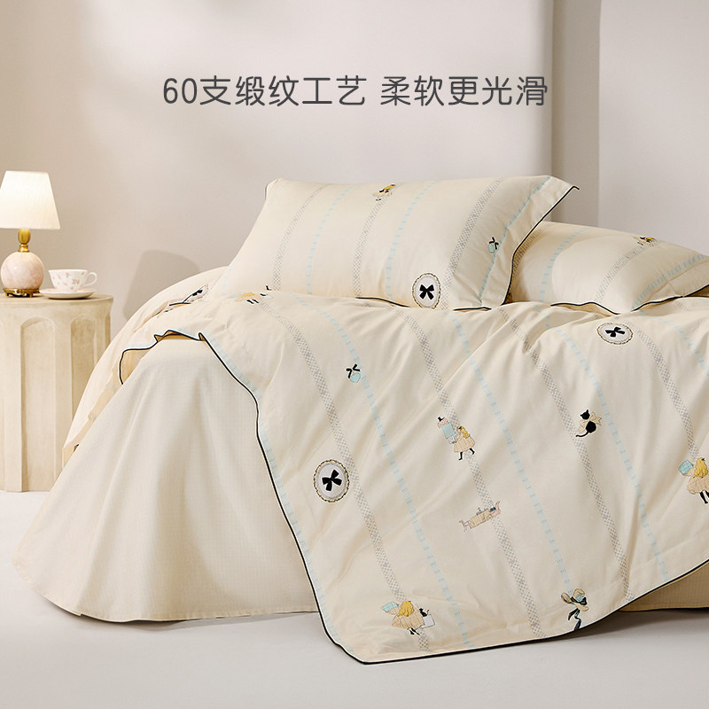 罗莱家纺儿童新款床上用品60支全棉纯棉女孩宿舍卡通单卖被套被罩,淘宝优惠券,粉丝福利购,淘宝优惠卷