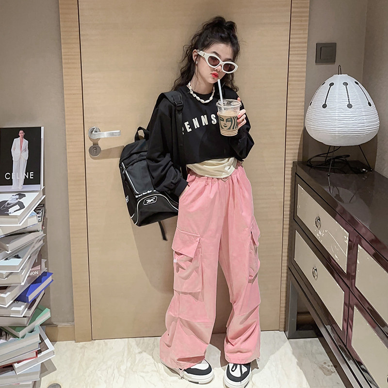 女童爵士舞服2026新款韩版长袖儿童运动街舞服宽松时尚炸街走秀服,淘宝优惠券,粉丝福利购,淘宝优惠卷