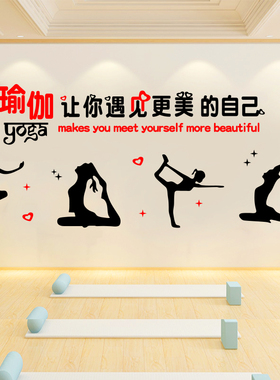 健身房瑜伽馆体式学习励志墙贴