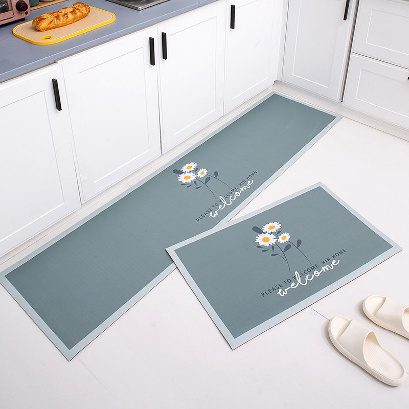 Oil-proof and dirt-resistant wipeable and washable long household floor mat
