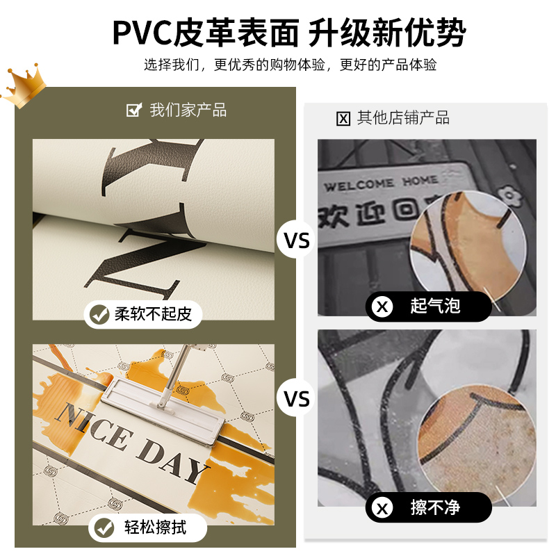 厨房地垫防滑防油可擦免洗pvc防水耐脏地毯2025新款家用满铺地垫 - 图2