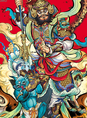 2025蛇年新款门神新年过年春节门神年画神荼郁垒国潮大门门神贴