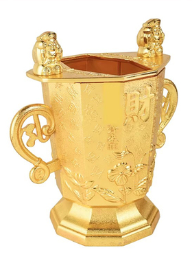 原装李居明2025蛇年吉祥物九运[顶顶大财杯]摆件大财神客厅摆设
