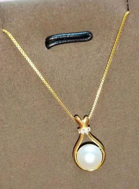 925纯银福袋珍珠项链女士黄金色高级感配饰小众轻奢颈链锁骨链ins