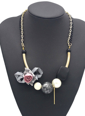 韩版唯美风花朵几何短款锁骨链