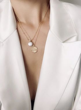 加拿大小众品牌风浮雕钱币项链