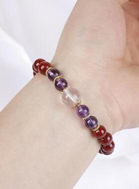 原矿朱砂手串红砂转运珠女手链