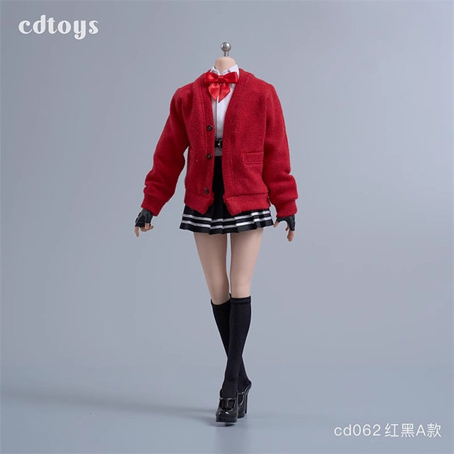 Spot cdtoys cd062 1/6 female soldier student cardigan jk skirt suit suitable for 1/6 plastic body
