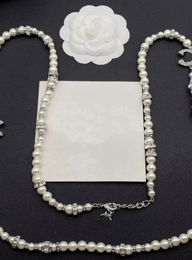 2025小香风新款字母穿水钻颈链毛衣链个性C项链气质复古个性时尚