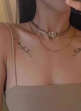 颈链轻奢名媛超仙小香风锁骨项链