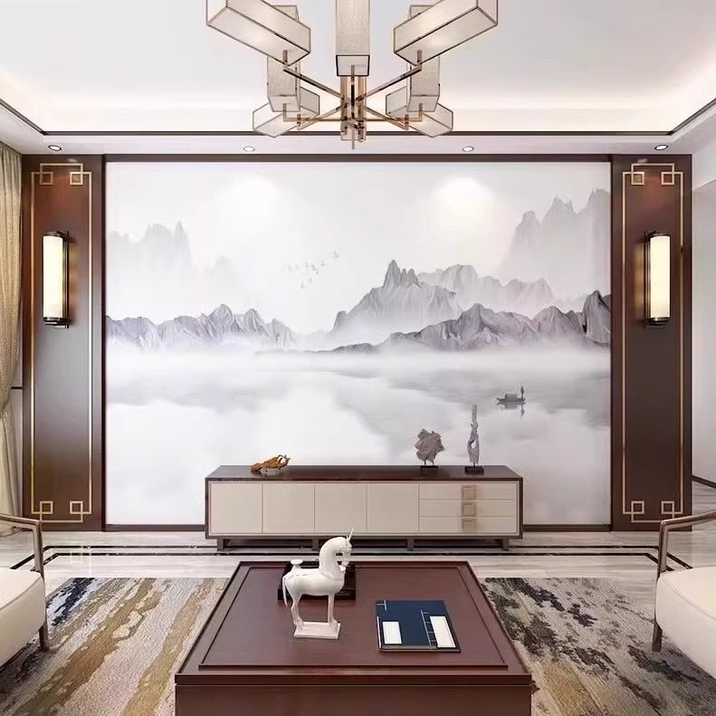 新中式电视背景墙实木烤漆护墙板客厅沙发床头卧室新款格栅装饰板,淘宝优惠券,粉丝福利购,淘宝优惠卷