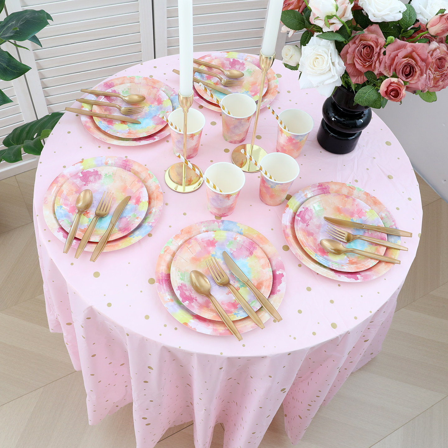 儿童生日一次性纸盘纸杯餐具加厚桌布派对甜品台装饰场景布置套装,淘宝优惠券,粉丝福利购,淘宝优惠卷