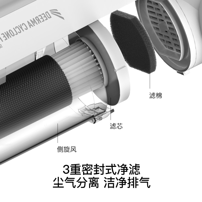 【国补15%】德尔玛吸尘器家用大吸力手持除螨仪猫毛小型强力车载