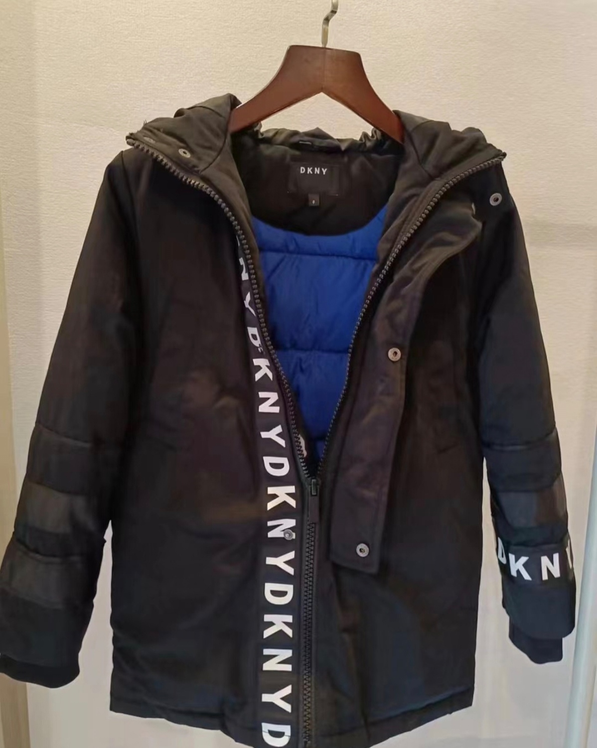 出口原单 男童中长款棉服秋冬款连帽保暖外套大童厚款派克大衣 - 图0