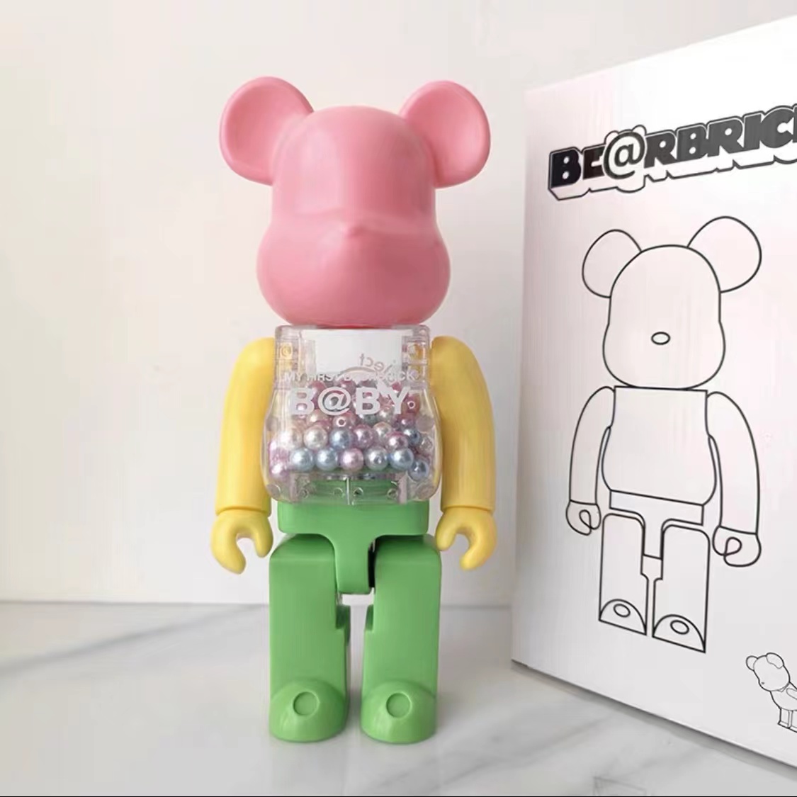 bearbrick400%暴力熊公仔客厅摆件手办搪胶积木熊玩偶潮玩熊盲盒 - 图1