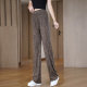 2026 Summer Thin Ice Silk Narrow Wide Leg Pants Fashionable Soft High Waist Slimming Loose Draping Versatile Straight Leg Pants