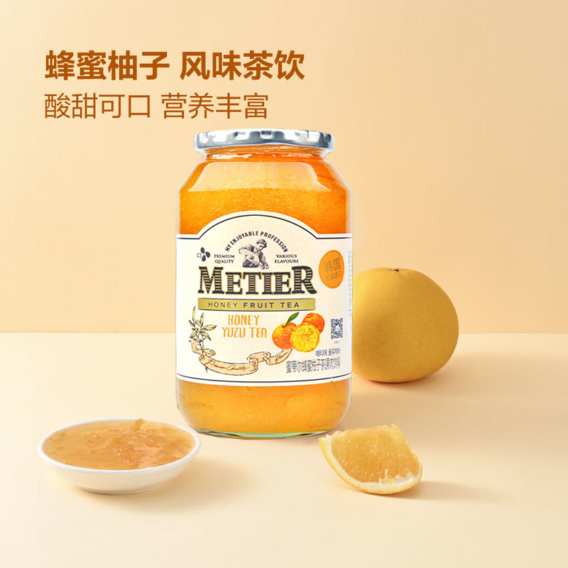 韩国进口METIER蜜蒂尔蜂蜜柚子茶1KG泡水冲泡果肉饮料costco代购 - 图2