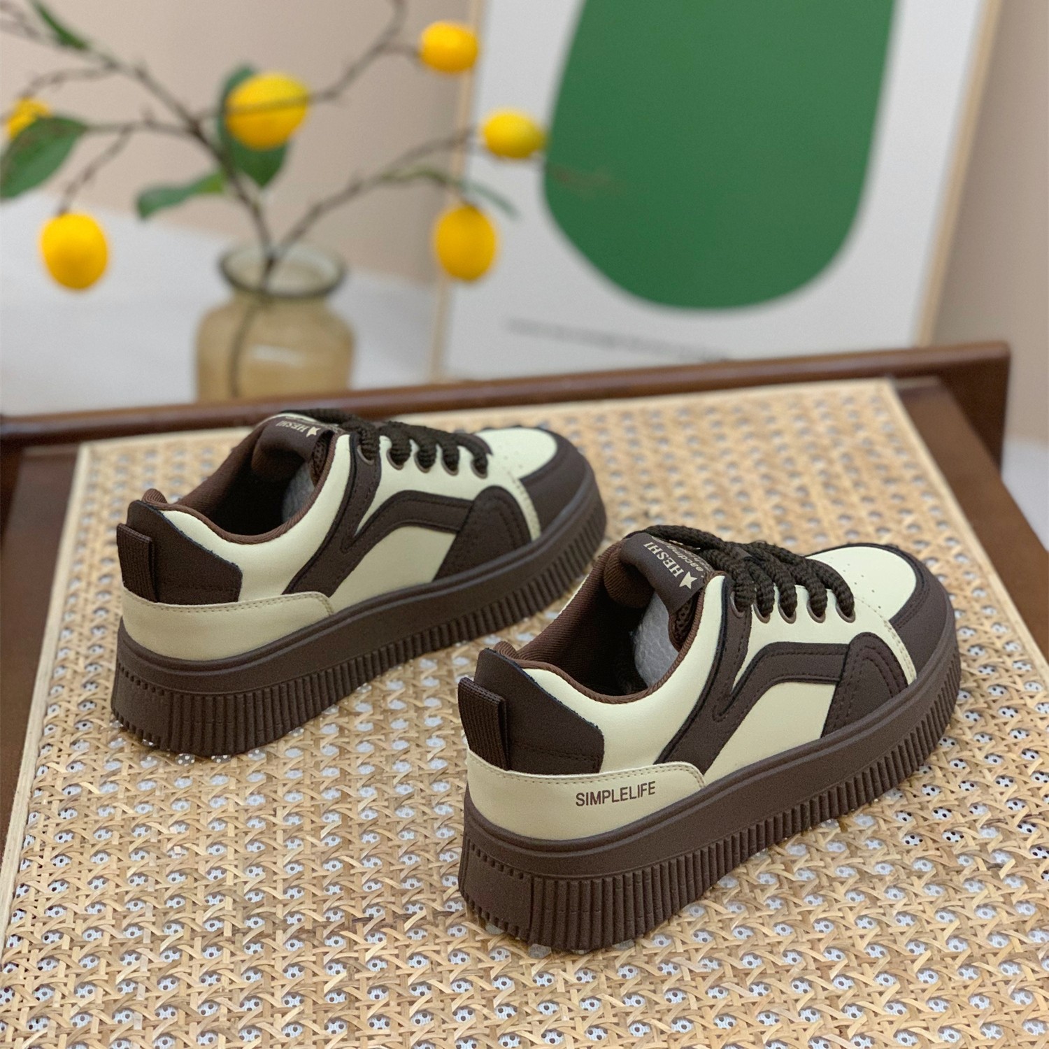 真皮熊猫鞋女2026春季新款港风小众复古板鞋厚底小白鞋运动休闲鞋,淘宝优惠券,粉丝福利购,淘宝优惠卷