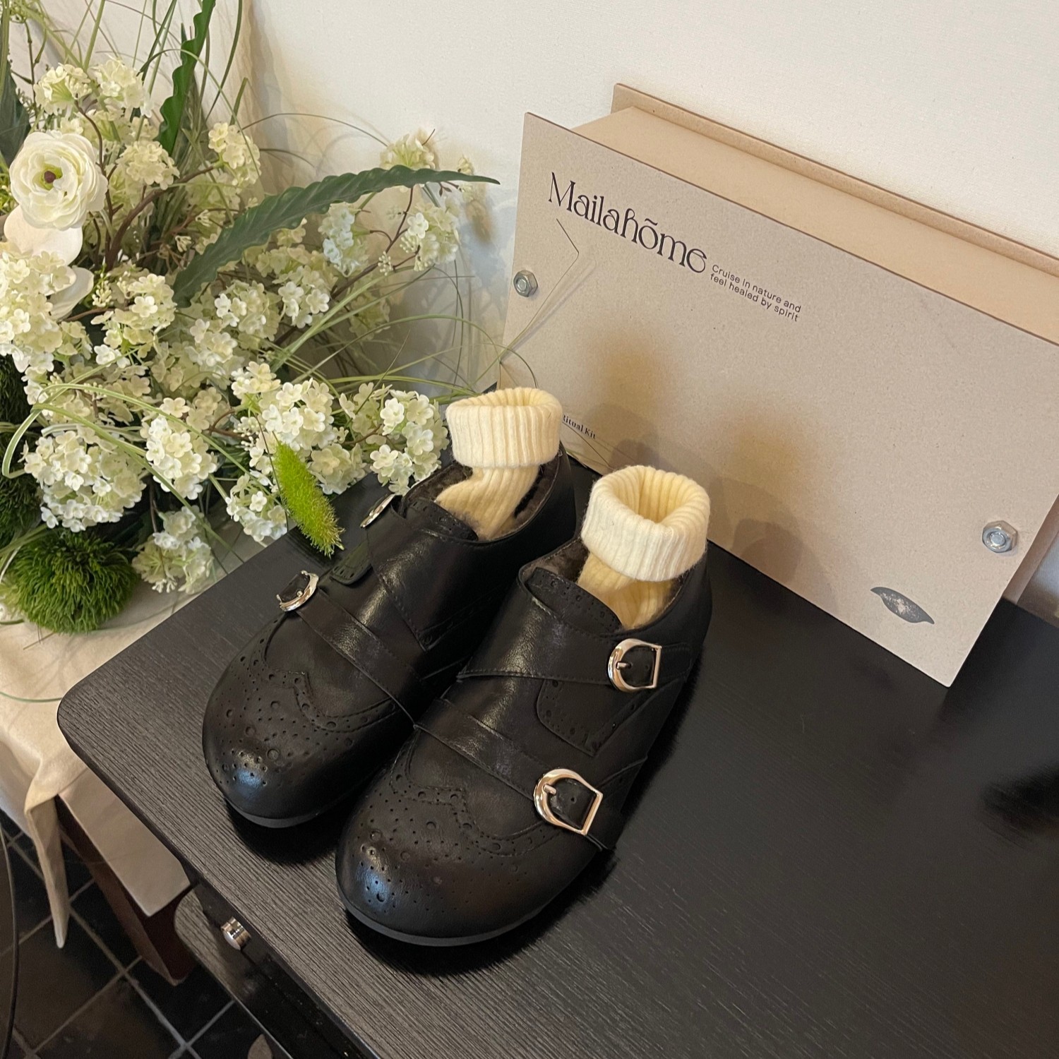 冬季加绒复古雕花乐福鞋女2025超火时尚布洛克鞋平底通勤百搭棉鞋,淘宝优惠券,粉丝福利购,淘宝优惠卷