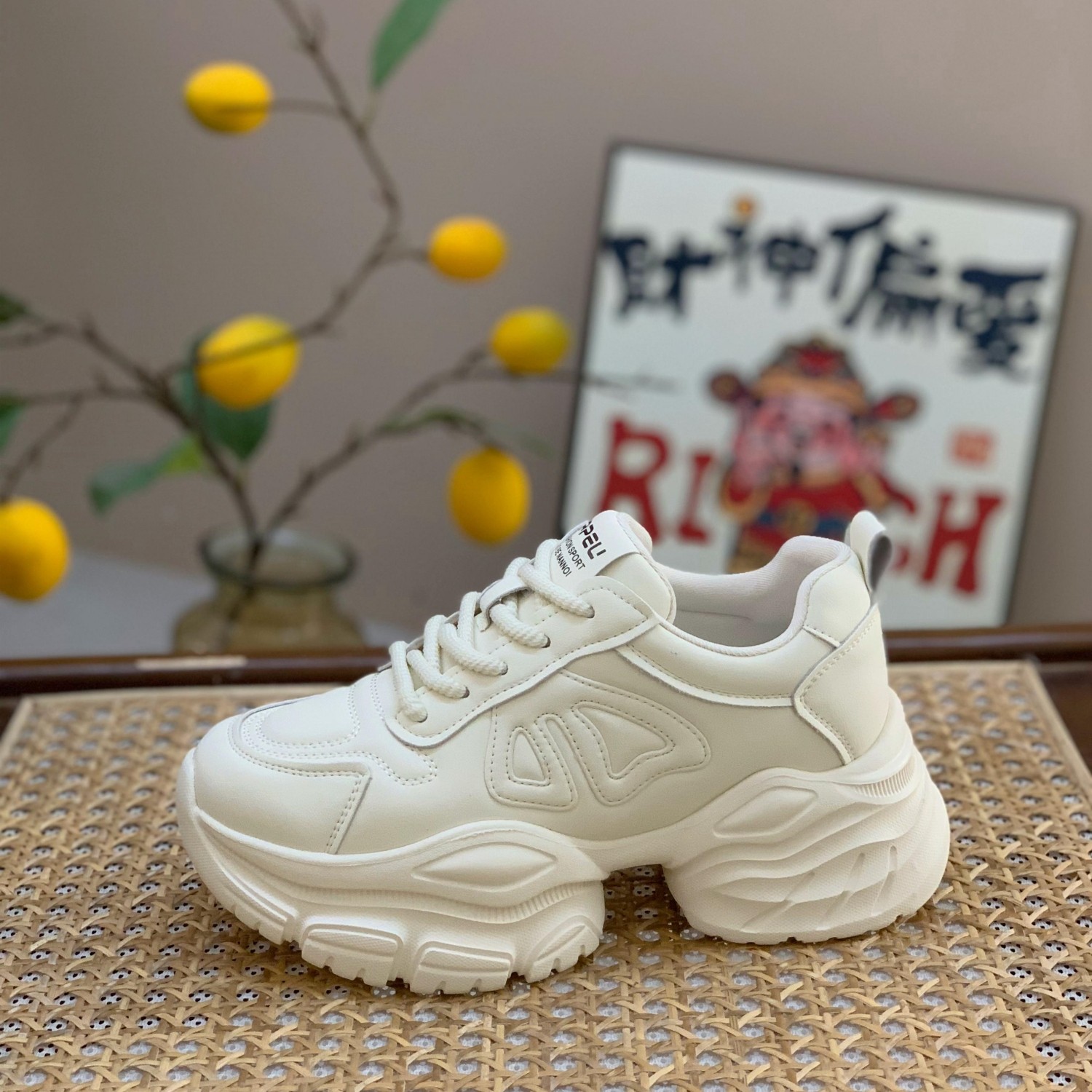 增高6cm小个子真皮老爹鞋女2025春秋新款百搭轻便炸街休闲运动鞋,淘宝优惠券,粉丝福利购,淘宝优惠卷