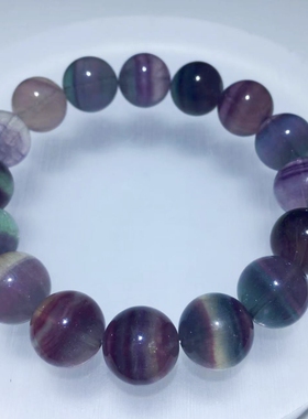 fluorite萤石手链彩虹色暖宫石
